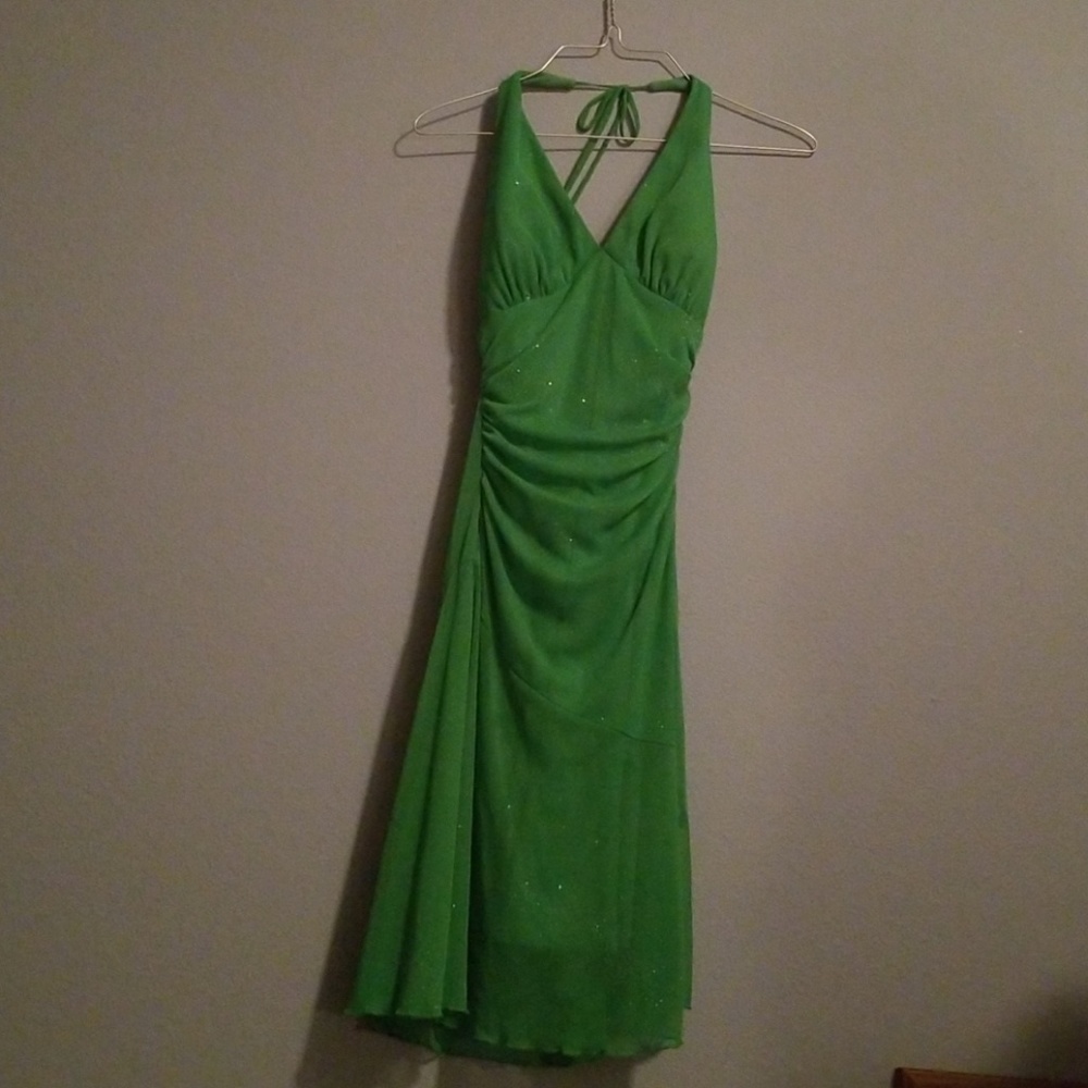 Green sparkly dress